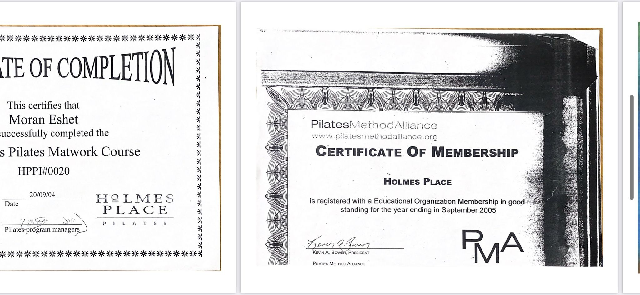 תעודת מדריכת פילאטיס מוסמכת - מורן רובינשטיין