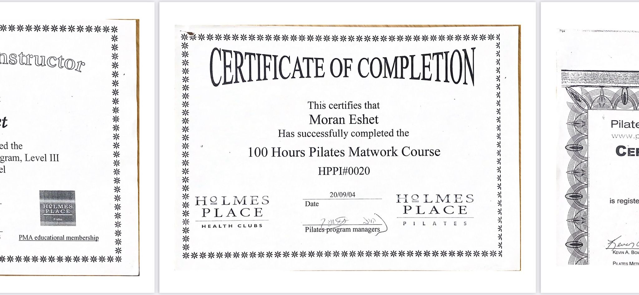 תעודת מדריכת פילאטיס מוסמכת - מורן רובינשטיין
